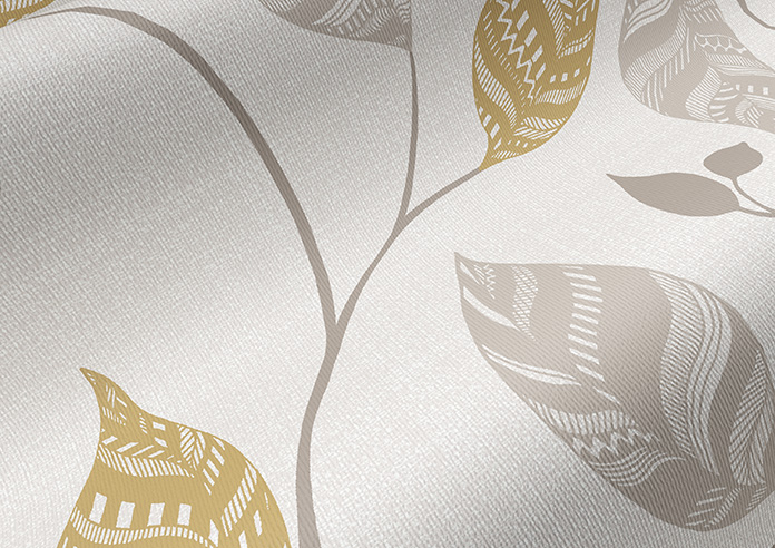 Tribal Leaves, Tumeric Yellow - Twist&Fit Roller Blind - Image 4